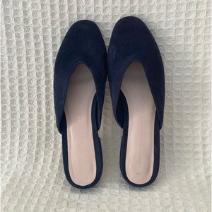 Loeffler Randall Navy Blue Suede Mules
